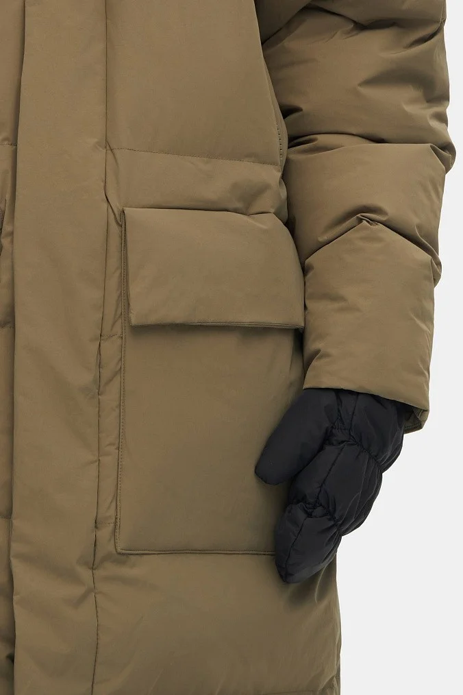 Пуховик на магнитах женский SHU оливковый