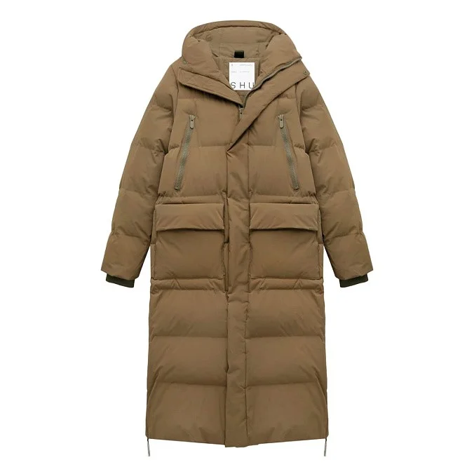 Пуховик на магнитах женский SHU оливковый