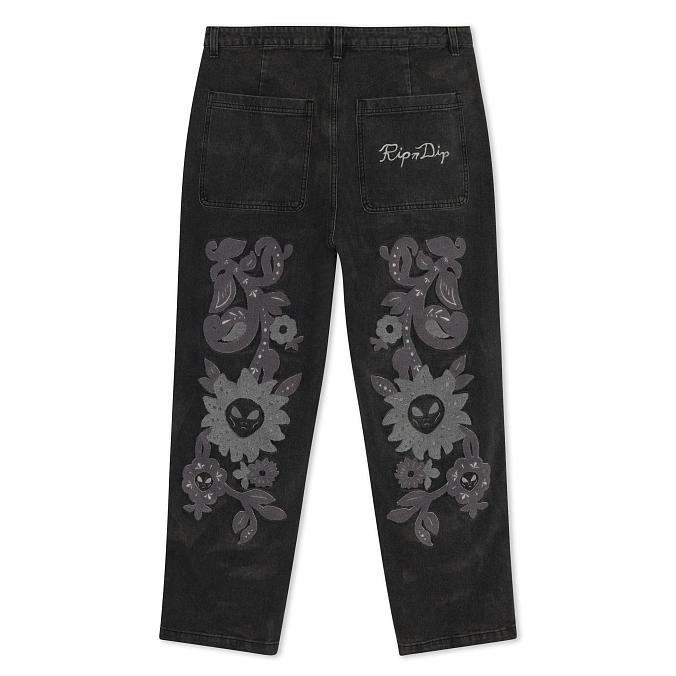 Джинсы RIPNDIP Space Garden Pants Black Vintage Wash